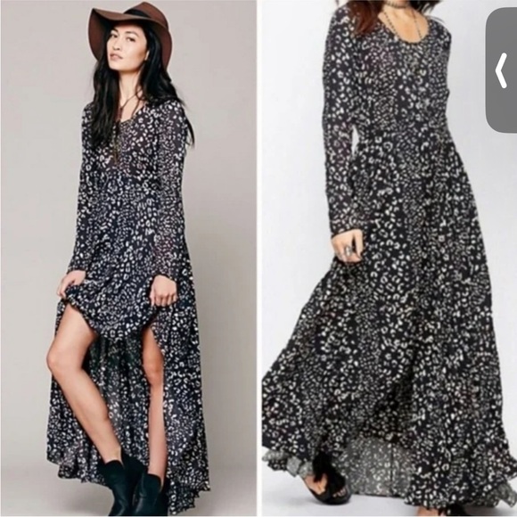 Free People Boho Long Sleeve Maxi Dress - Picture 3 of 8